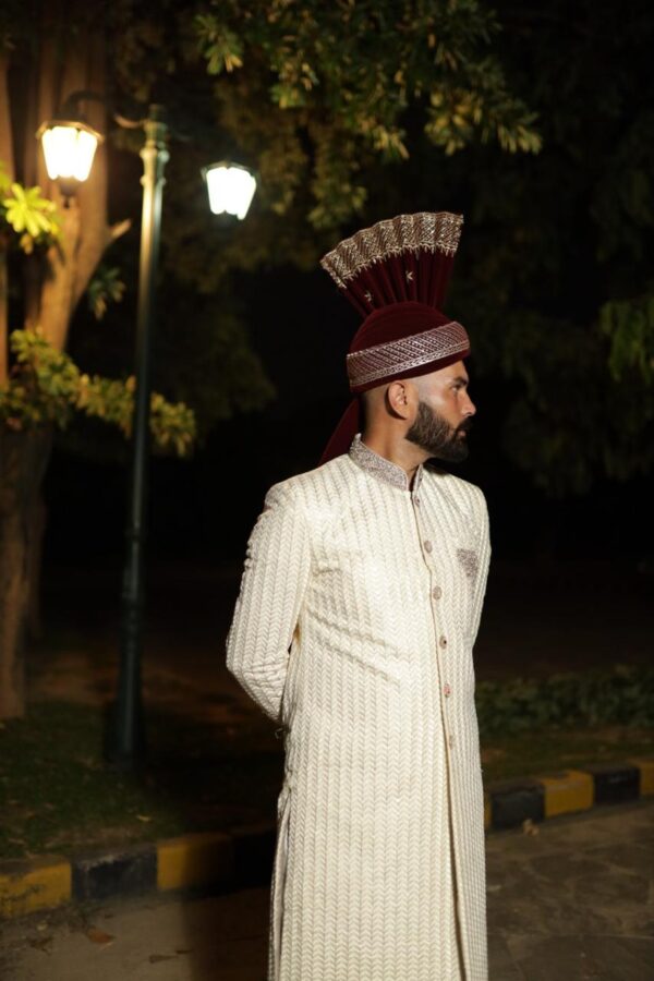 White full fancy embellished Sherwani