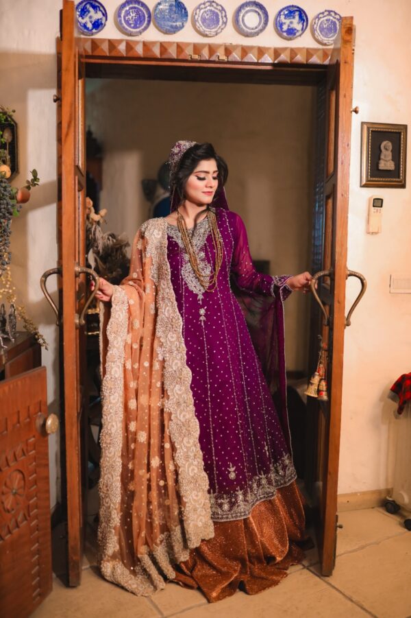 Purple and rust traditional bridals