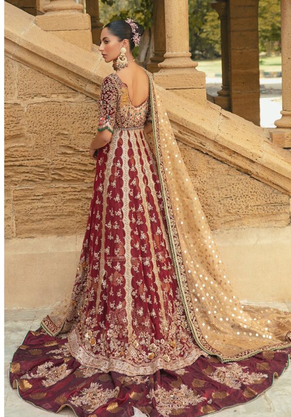 AK Bridals Maroon Bridal Ensemble - Image 2