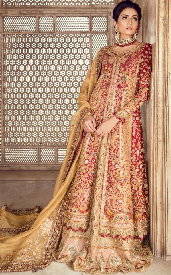 AK Bridals Red & Mint Green Bridal Ensemble - Image 3